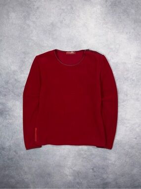 PRADA SPORT FW1999 Archive Burgundy Zip Y2K Technical Luxury Fleece Top Rare